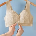 thumbnail image 4 of VEKDONE Woman's Embroidery Thin Style Ventilate Large Size Bra Without Steel Rim Beige XXL, 4 of 5