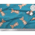 thumbnail image 3 of Soimoi Blue Velvet Fabric Footprints & Mouse Kids Fabric Prints By Yard 60 Inch Wide, 3 of 5
