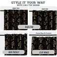thumbnail image 3 of Vargottam Cotton Rod Pocket/Back Tab Curtains - 96" Floor-Length Drapes for Long Doors or Large Windows - Light Filtering, 3-in-1 Header - Set of 2, 52"x96" - Floral Block Print (Black), 3 of 8