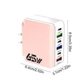 thumbnail image 3 of Chargeur Rapide Multiport 65W Standard US 6-en-1 Tête de Charge Rapide USB Compatible avec Plusieurs Appareils, 3 of 6