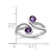 thumbnail image 3 of Bague en Argent Sterling avec Améthyste et Topaze Blanche de 7/10 Carat (ctw), 3 of 4
