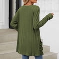 thumbnail image 4 of cfhntfmh Womens Casual Cardigan Ribbed Knit Open Front Long Cardigans Lounge Long Sleeve Sweater Outwear with Pockets, 4 of 4