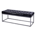 thumbnail image 1 of Beaumont Lane Banc d'Appoint Moderne en Cuir et Fer de 54 Po L, Noir, 1 of 7
