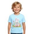 thumbnail image 1 of MIASHUI T-Shirts Graphiques de Pâques pour Garçons Manches Courtes Décontractées Douces Hauts Colorés pour Enfants Bleu Clair, 12-13 Ans, 1 of 4