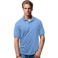 thumbnail image 1 of Hanes Cotton-Blend Men`s Jersey Polo, S, Carolina Blue, 1 of 3