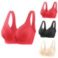 thumbnail image 2 of Timegard 3pc Wireless Bras for Women Front Closure Full Support Wide Strap Comfort Breathable Everyday Bra, 2 of 4