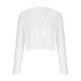 thumbnail image 2 of EQWLJWE Liquidation d'Économies d'Été! Blazer Court Décontracté pour Femme à Manches 3/4, Col Rabattu, Ouvert à l'Avant, Cardigan de Travail de Bureau, Veste de Complet, Boléro, 2 of 6
