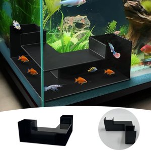 Tunnel de sable bas Aquarium pour l'ornement décoratif du réservoir de poisson ABS Chemin intérieur sûr tunnel de sable avec caché pour les aquariums et les réservoirs de poisson, 13,5x13,5 cm, noir