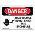 thumbnail image 1 of SignMission OS-DS-A-1218-L-1341 12 x 18 Po Signe de Danger OSHA - Haute Tension Ne Pas Entrer dans Cette Enceinte, 1 of 1