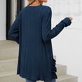 thumbnail image 4 of cfhntfmh Womens Casual Cardigan Ribbed Knit Open Front Long Cardigans Lounge Long Sleeve Sweater Outwear with Pockets, 4 of 4