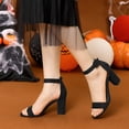 thumbnail image 2 of BLISSFUL STEP Women's Chunky High Heel Ankle Strap Sandals, 2 of 7
