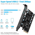 thumbnail image 3 of 3X PCIe to USB 3.2 Gen 2 Adapter Card PCI Expansion Card PCI-E Add-on Cards Riser for PC /8/7 and,3 x PCI Express Expansion Card,black, 3 of 7