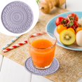 thumbnail image 1 of Oleegame 1PC Placemat Cushion Insulation Pad Creative Quick Drying Handmade Mud Suction Cup Cushion Purple, 1 of 7