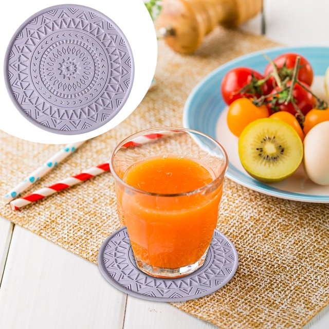 Oleegame 1PC Placemat Cushion Insulation Pad Creative Quick Drying Handmade Mud Suction Cup Cushion Purple