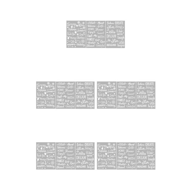 yingyy 3 Pieces/Set Word Stencil Alphabet Letter Template DIY Crafting Student Show as Picture 5Set