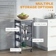 thumbnail image 4 of HOMCOM Kitchen Island Cart with Drawer, Removable Tray and Wire Basket, 4 of 10