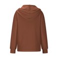 thumbnail image 4 of Swstbby Liquidation d'Économies d'Automne! Hauts d'Automne pour Femmes Grande Taille, Chandail à Capuchon Décontracté Ample Uni à Manches Longues et Col Rond pour Femmes Brun P, 4 of 5