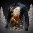 thumbnail image 2 of Kcodviy Chemise pour Homme de Noël Père Noël Numérique Chemise à Manches Courtes pour Homme à Entrejambe Chemise Imprimée 3D à Boutons Col à Revers Chemise à Boutons pour Homme à Manches Longues Chemise à Manches Longues Haut, 2 of 4
