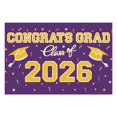thumbnail image 2 of Graduation Decorations 2026 Set Black Gold, Congrats Grad Decor Set with Banner Backdrop Porch Sign,Hanging Swirls Honeycomb Centerpieces Balloons for Grad Party Decorations, 2 of 8