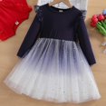 thumbnail image 5 of XDZJLR Girl Dresses Spring Long Sleeved Mesh Princess Tutu Pleated Solid Color Casual Dress, 5 of 5