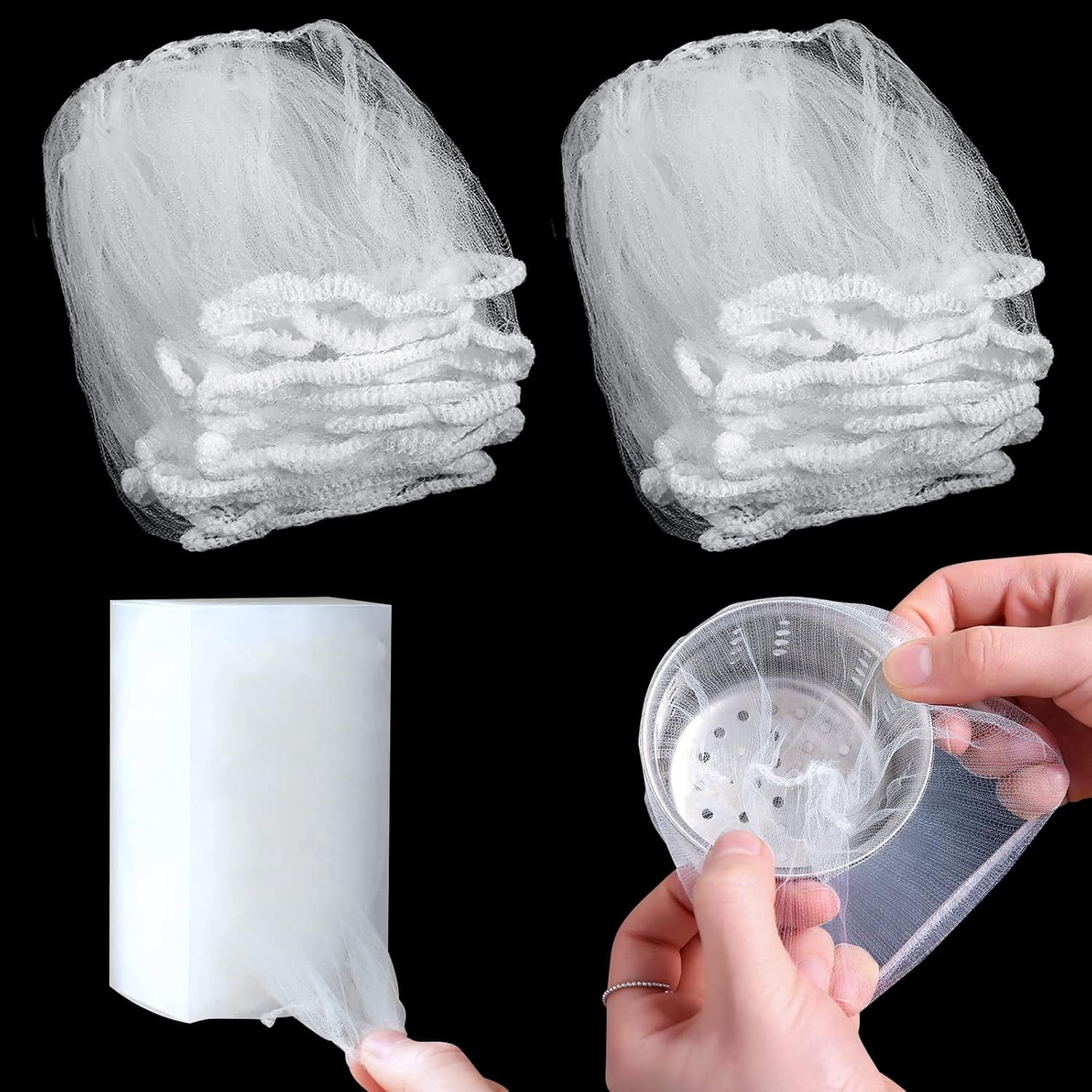 PinesC 500 Pcs Kitchen Sink Strainer Mesh Bag, Disposable Sink Garbage Bags Kitchen Sink Mesh Bag Filter Basket Net for Collecting Kitchen Food Waste Leftover Garbage