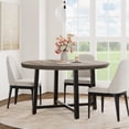thumbnail image 2 of GloryStar 47" Round Metal-Frame Dining Table, Wooden Top 4-Person Circle Table for Kitchen, Dining Room & Apartment, Chairs Sold Separately, 2 of 12