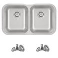 thumbnail image 1 of Stylish Dual-Mount 31-1/4" Stainless Steel Double Bowl Kitchen Sink S-200T, 1 of 12