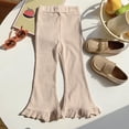 thumbnail image 2 of Timegard Toddler Girls Clothes Ruffle Flare Leggings Solid Color Comfy Trousers Children Cute Stretch Pants, 2 of 4