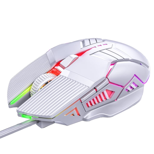 JilgTeok 2 Paquets Réglage DPI à 4 Vitesses RVB Coloré Multi-Appareils Adapté à la Programmation Macro Connexion Filaire USB Personnalisée Souris de Jeu Accessoires pour Ordinateur Liquidation
