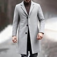 thumbnail image 4 of Lovzfmll Men's Wool Trench Coat Notched Lapel Button Front Pockets Long Gray, L, 4 of 8