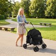 thumbnail image 2 of Gymax Pet Stroller for Small Medium Dogs w/Swivel Front Wheels & One-Step Rear Brake Black, 2 of 10