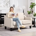 thumbnail image 2 of HOMCOM Loveseat Sofa, Linen Couch with Pocket Spring, Beige, 2 of 10