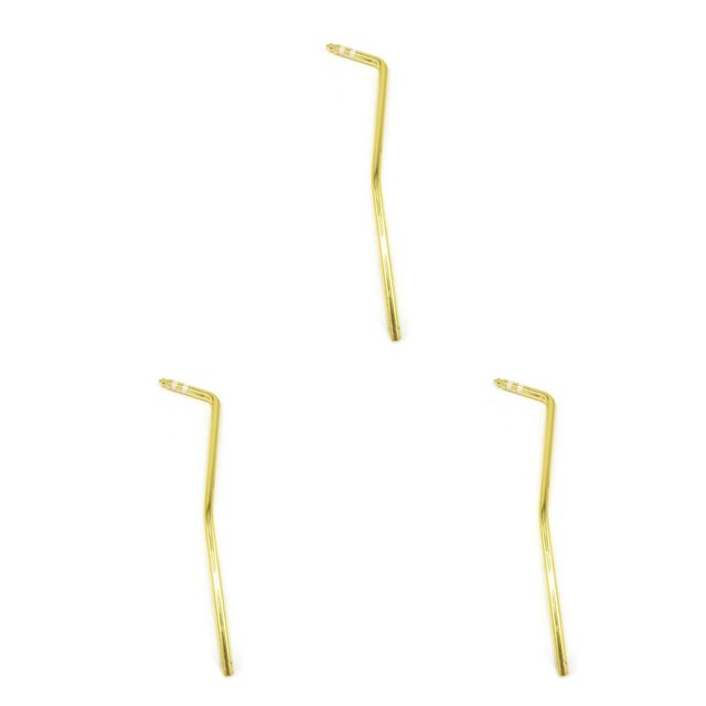 Baohd Electric Guitar Rocker Double Tremolo Rod Rustproof Bend Head Crank Handle Vibrato Am for Thump Stick Replacement Parts Gold 3Set