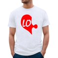 thumbnail image 2 of Chandails Assortis pour Couples T-Shirts Saint-Valentin Décontractés à Manches Courtes Mode Imprimé Cœur Col Rond T-Shirts Légers Confortables Doux Respirants Mari Femme Blouse T-Shirt Blanc TTG, 2 of 5