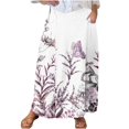 thumbnail image 2 of Jupe Mi-Mollet, Jupe Plissée à Taille Élastique Imprimée avec Poches pour Femmes, 2 of 5