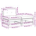 thumbnail image 4 of vidaXL Garden Sofa Armless with Cushions and Footstool, 4 of 5