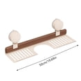 thumbnail image 2 of Walnut Wooden Suction Cup Shelf Wall Mounted Over Faucet Organizer Removable Storage Rack for Bathroom and Kitchen, 2 of 6