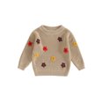 thumbnail image 1 of FOCUSNORM Chandail pour Bébé Fille à Manches Longues, Col Rond, Fleur, Tricot Chaud d'Hiver, Chandail, Vêtements pour Nourrisson, 1 of 9