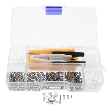 Miangastore Eyeglass Repair Kit with Screws Glasses Repair Tool Kit Clear Plastic Box Eyeglass Repair Kit Spectacle Repair Kit for Repair Sunglasses Half-Rim Glasses Watches