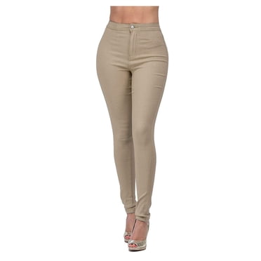 Brown Womens Jeans Fashion Pure Color High-waisted Straight-barrel Small Feet Jeans Trendy Jeans for Women