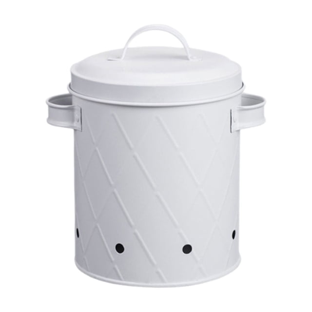 Tumotour Mesh Fruit Vegetable Bucket Kitchen Potato Onions Garlic Storage Bucket Potato Storage Jar Metal Bucket With Lid