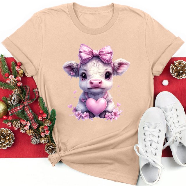 Meichang T-Shirts Graphiques pour Femmes, T-Shirts de la Saint-Valentin, T-Shirts à Imprimé « Sweet Love », Manches Courtes, Col Rond, Chandail à Enfiler, Coupe Ample, Hauts Décontractés pour les Vacances