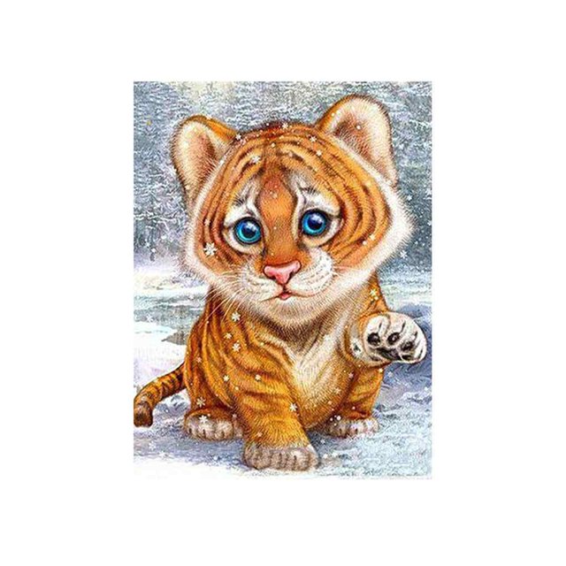 thinsony Cat Tiger Moneky Diamond Needlework DIY 5D Animal Rhinestone Painting Crystal Embroidery Home Office Cross Stitch