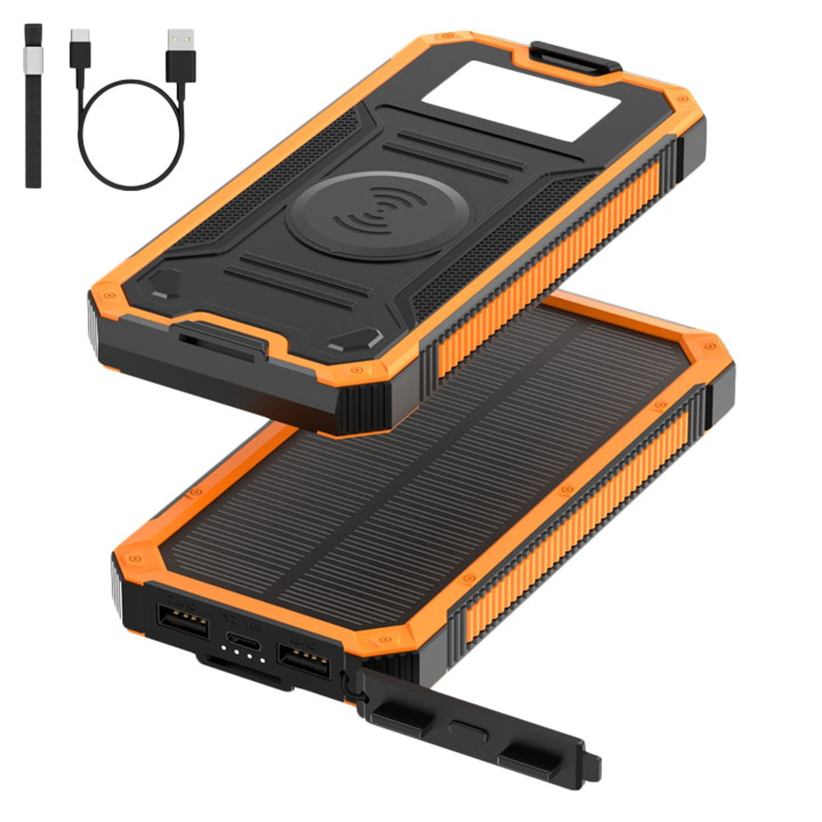 20000mAh Solar Power Bank Portable Charger with Wireless Charging Outdoor USB Type C for Camping Hiking Emergency
