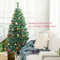 thumbnail image 4 of HOMCOM Arbre de Noël Artificiel de 6 Pieds avec Branches Réalistes Vert, 4 of 10