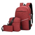 thumbnail image 3 of Three-piece Backpack Men's Computer Backpack Casual Junior High School Elementary School Student Backpack Korean Version Female Outdoor Travel Bag, 3 of 8