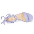 thumbnail image 4 of BLISSFUL STEP Sandales pour Femmes Unies d'Été à Talons Blocs à Lacets Violettes 8, 4 of 6