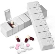 7 Day Pill Organizer,Daily Pill Cases for Pills/Vitamin/Fish Oil/Supplements,2Pcs Weekly Pill Organizer
