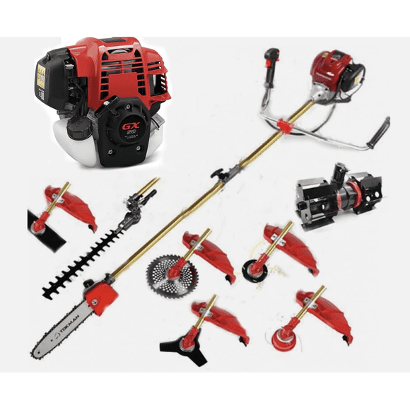 Gx50 brush cutter 8 in 1 weed eater lawn mower 4 strokes pole trimmer rototiller