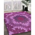 thumbnail image 3 of Ahgly Company Tapis d'Intérieur Rectangulaire Transitionnel Moyen Violet Rouge Rose Lavable à la Machine, 2 Pieds x 3 Pieds, 3 of 7